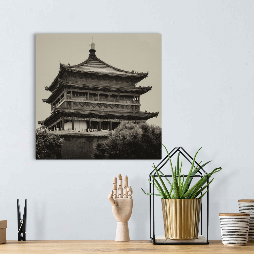 A bohemian room featuring Bell Tower 14th Century, Xi'an City, China 10MKm2 Collection.