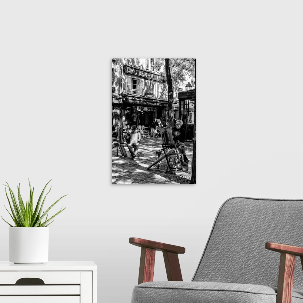 A modern room featuring Travel through the typical streets of Montmartre in Paris, through the lenses of photographer Phi...