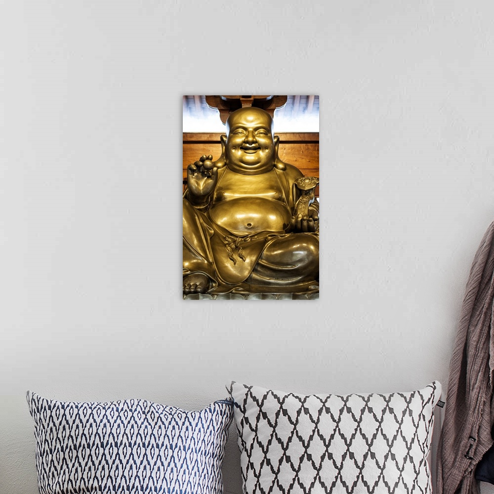A bohemian room featuring Buddha, China 10MKm2 Collection.