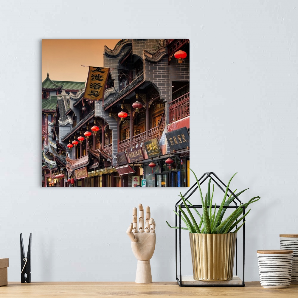 A bohemian room featuring Chinese Architecture, China 10MKm2 Collection.