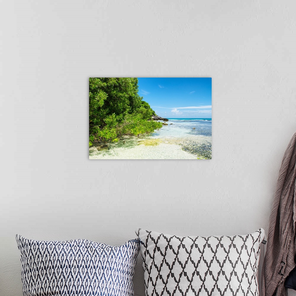 A bohemian room featuring Relaxing photograph of Isla Mujeres, Mexico. From the Viva Mexico Collection.