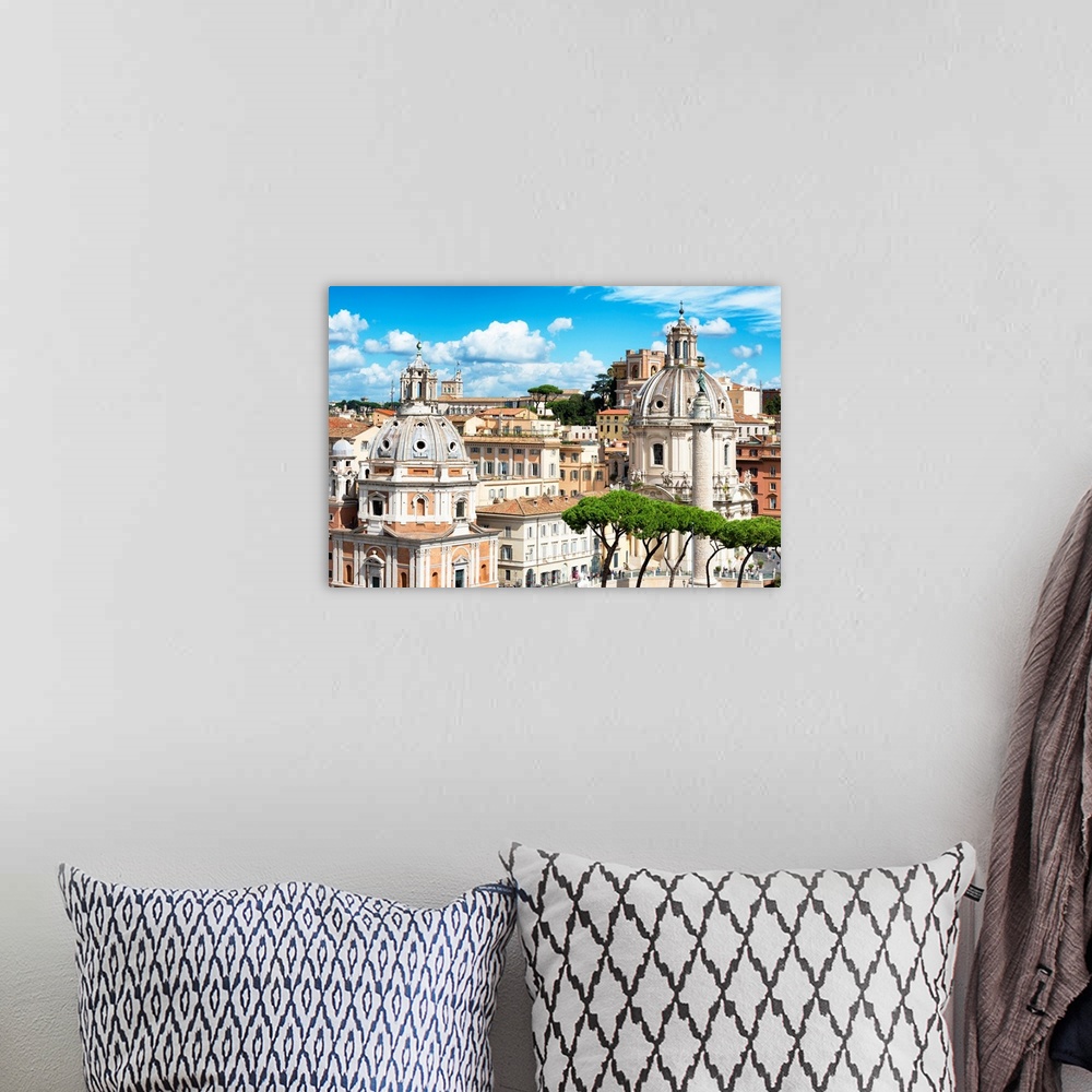 A bohemian room featuring It's a beautiful view of the typical architecture of the city of Rome in Italy.
