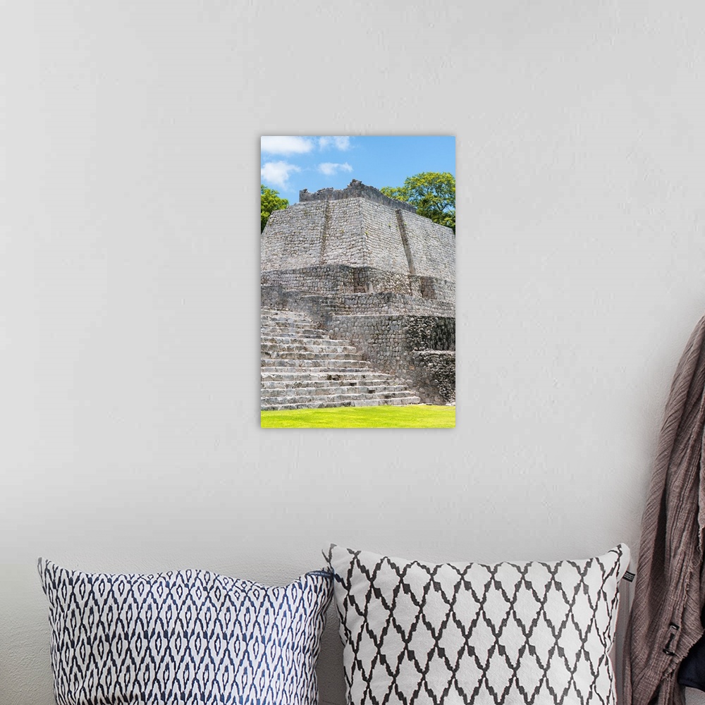 A bohemian room featuring Photograph from Edzna, archaeological site of the Mayan Ruins, Mexico. From the Viva Mexico Colle...