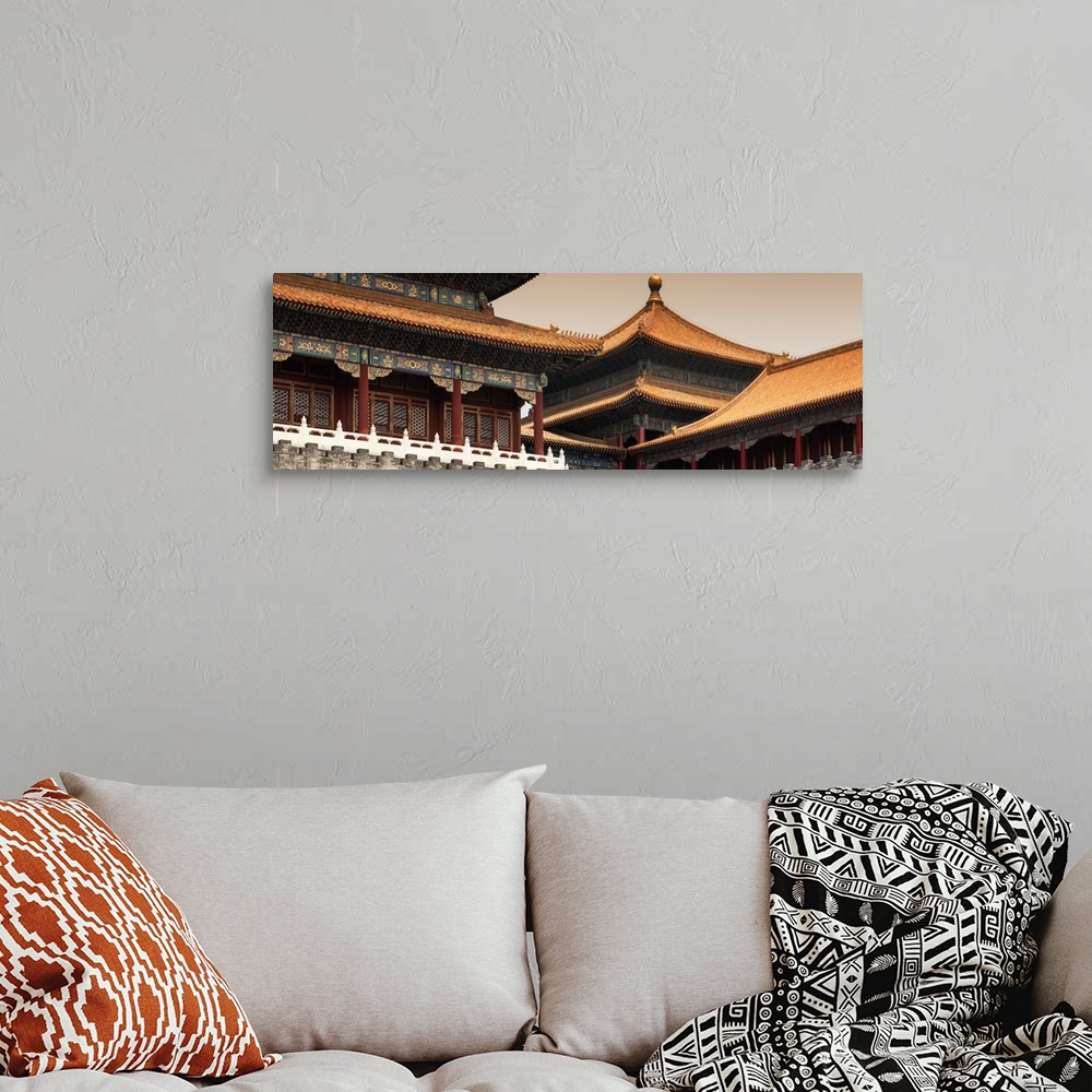 A bohemian room featuring Forbidden City Architecture, China 10MKm2 Collection.