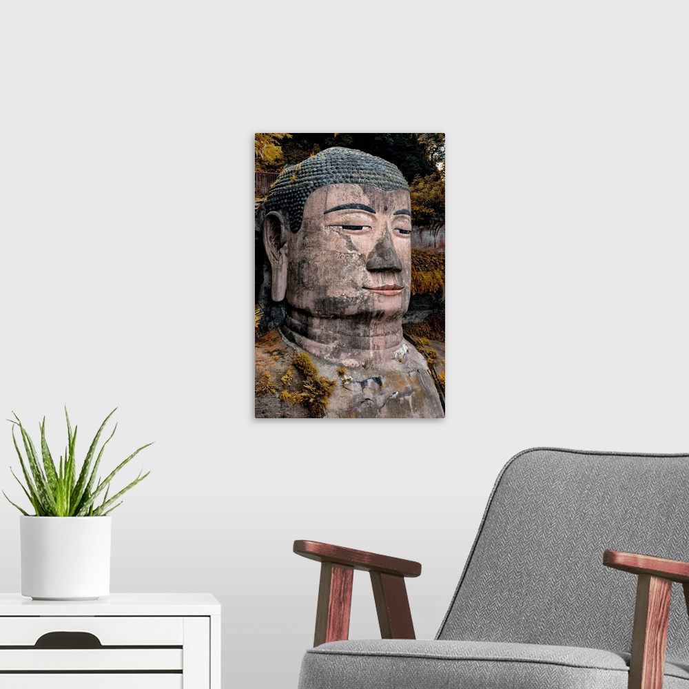 A modern room featuring Giant Buddha of Leshan, China 10MKm2 Collection.
