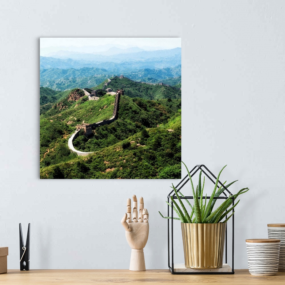 A bohemian room featuring Great Wall of China, China 10MKm2 Collection.