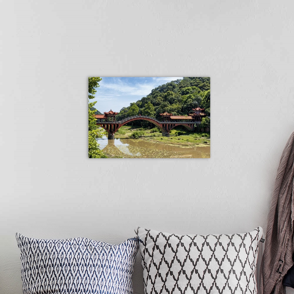 A bohemian room featuring Leshan Giant Buddha Bridge, China 10MKm2 Collection.