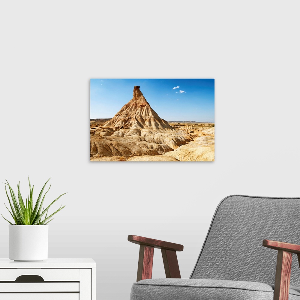 A modern room featuring It's the Bardenas Reales desert in Spain.