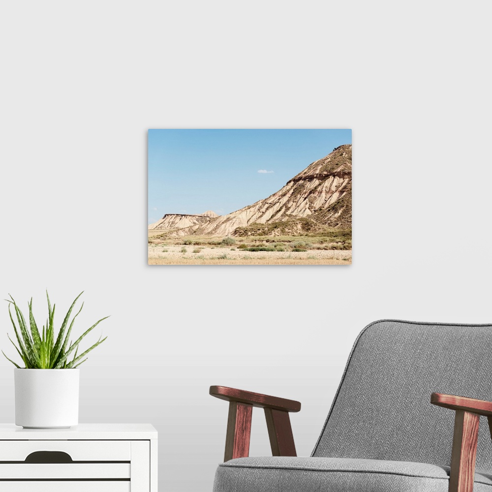 A modern room featuring It's the Bardenas Reales desert in Spain.