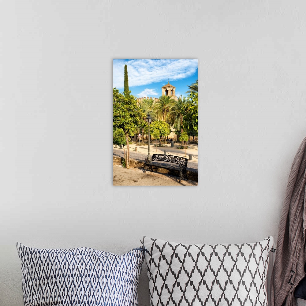 A bohemian room featuring It's a sunset over the gardens of the city of Cordoba in Spain.