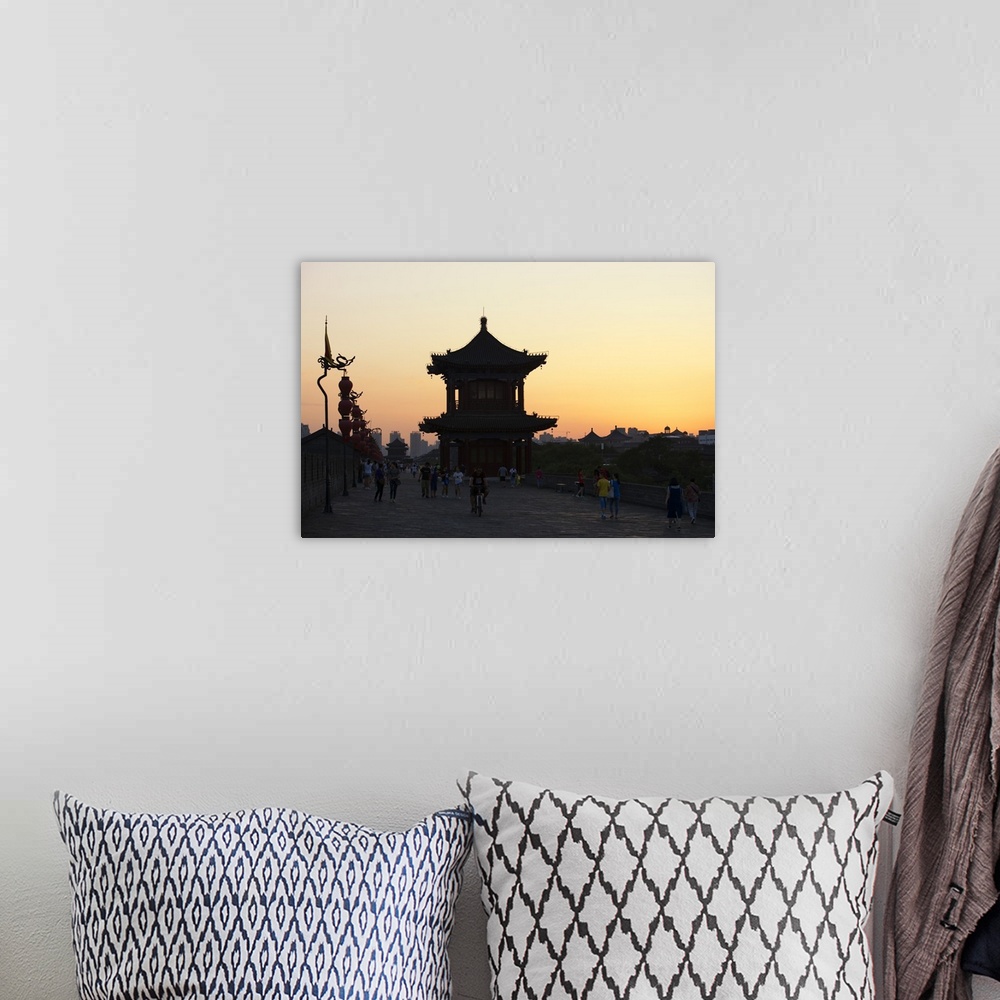 A bohemian room featuring Shadows of the City Walls at sunset, Xi'an City, China 10MKm2 Collection.