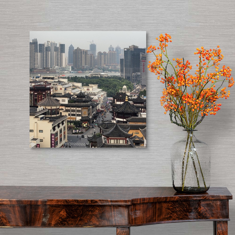 A traditional room featuring Shanghai Cityscape, China 10MKm2 Collection.