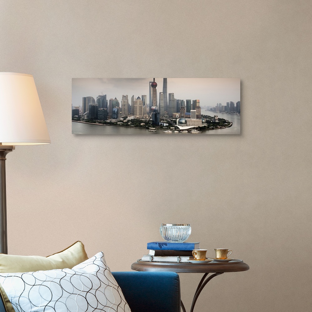 A traditional room featuring Shanghai Skyline with Oriental Pearl Tower, China 10MKm2 Collection.