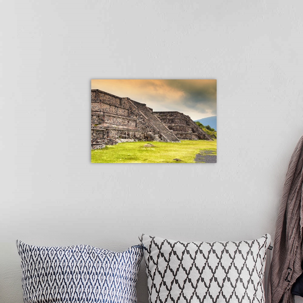 A bohemian room featuring Photograph of the Teotihuacan Pyramids, Mexico. From the Viva Mexico Collection.
