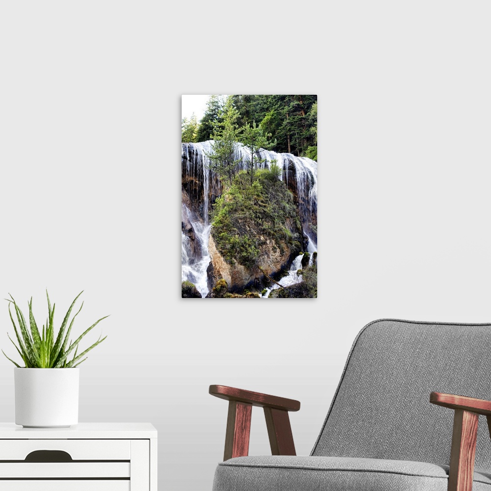 A modern room featuring Waterfalls in the Jiuzhaigou National Park, China 10MKm2 Collection.