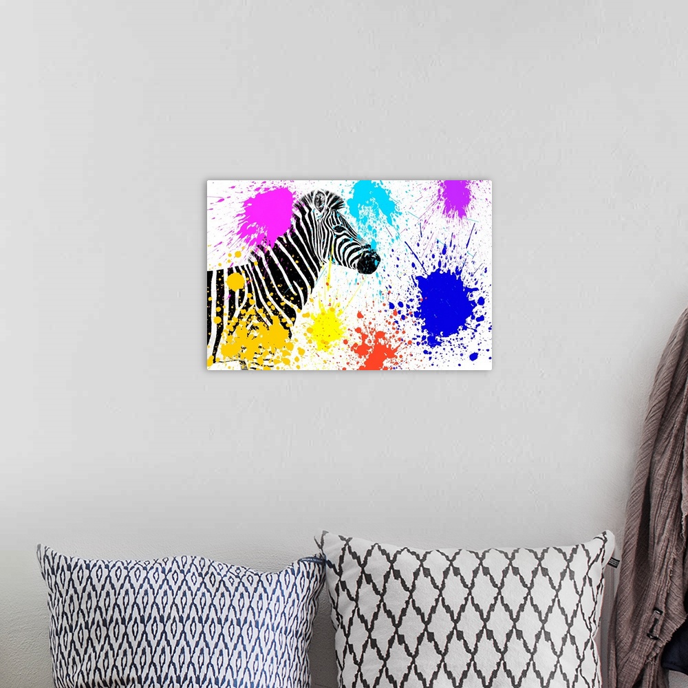 A bohemian room featuring Colourful and stylised, Safari Colors Pop adds a bright, modern touch to minimalist portraits of ...