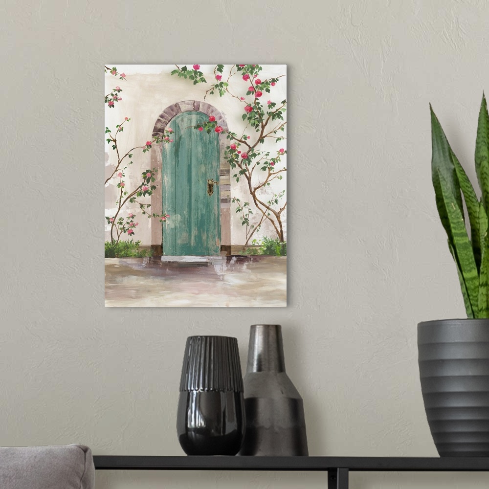 A modern room featuring Arch Door With Roses