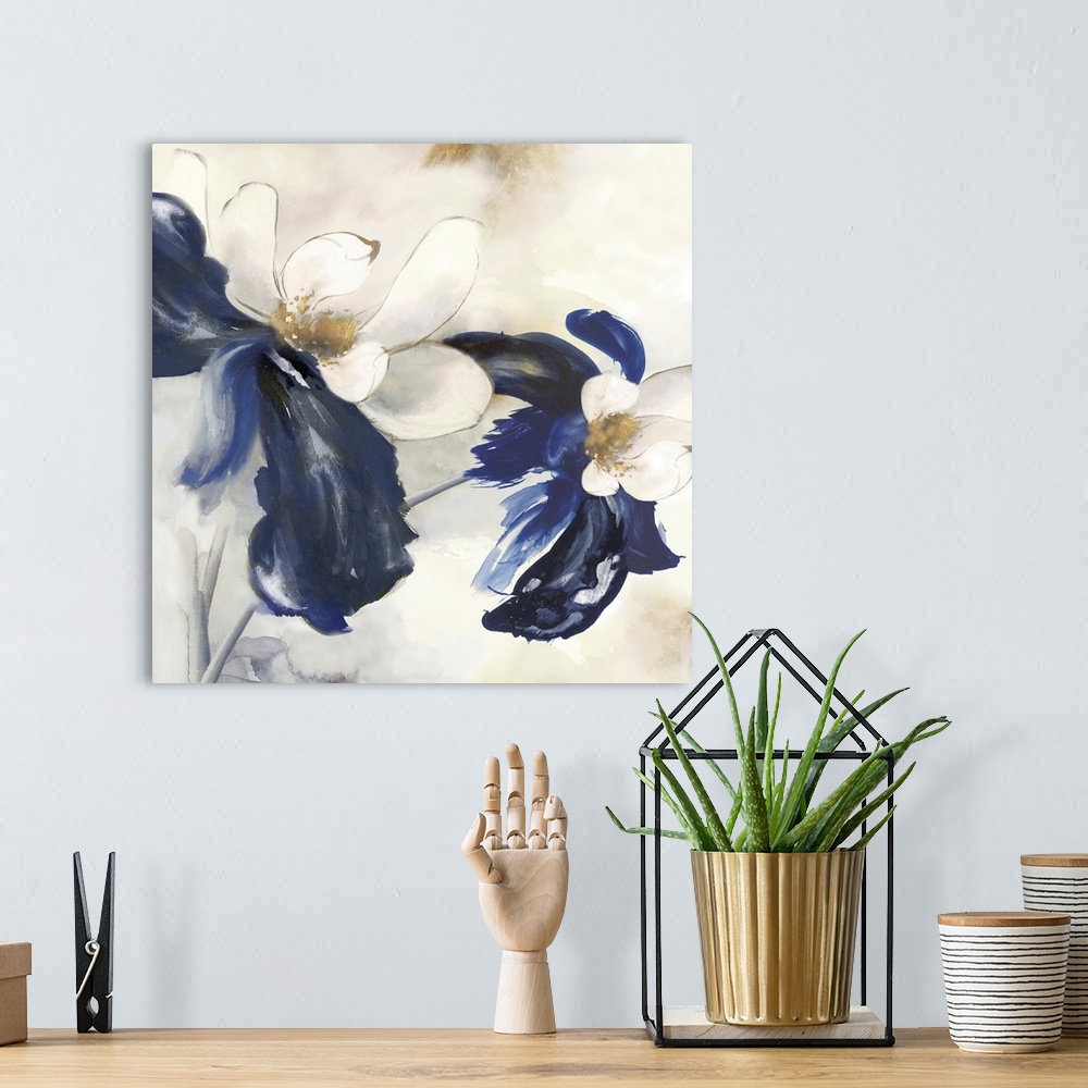 A bohemian room featuring Blue Blossom Florals I
