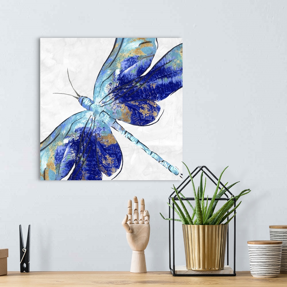 A bohemian room featuring Blue Dragonfly