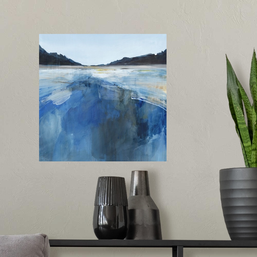 A modern room featuring Blue Glacier Bay