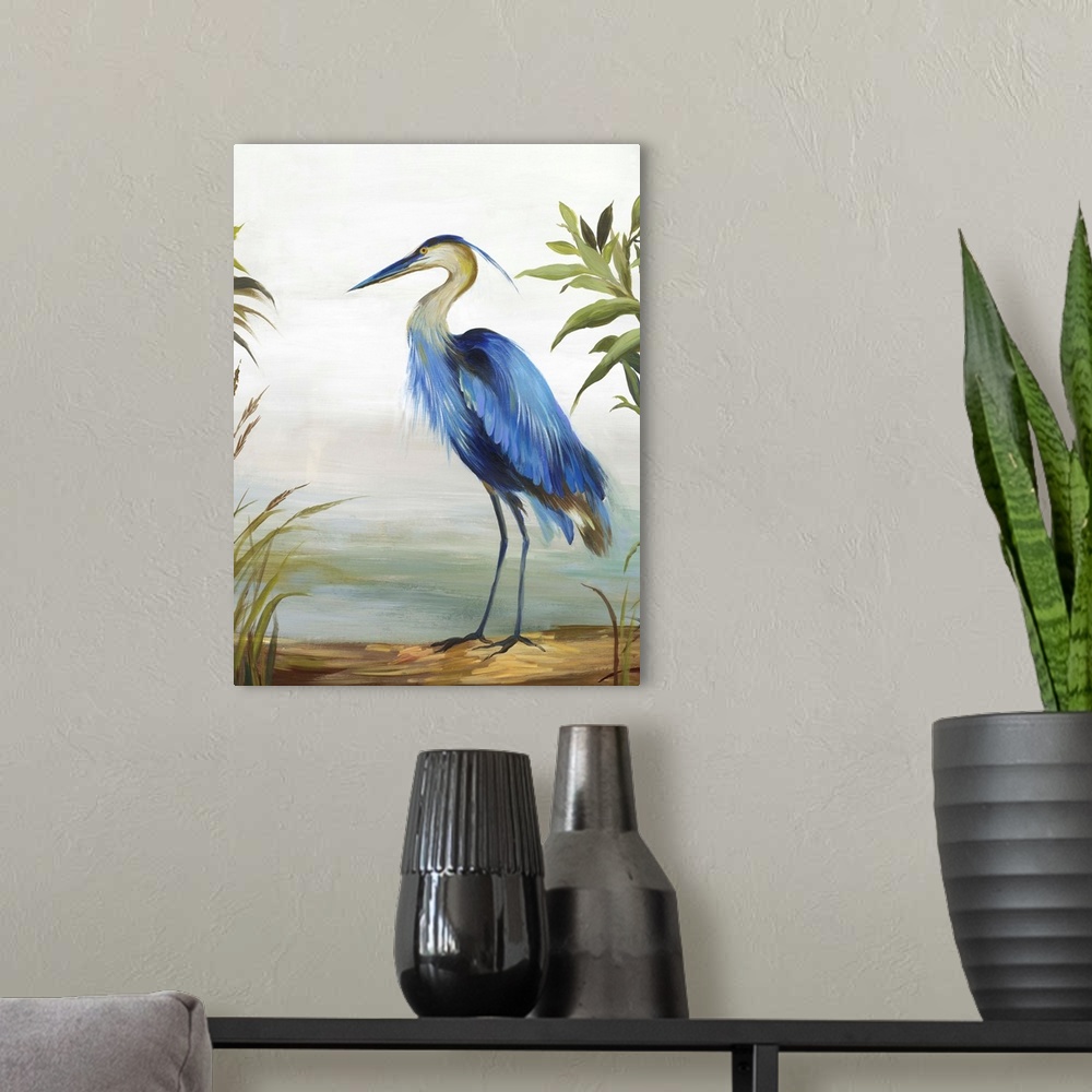 A modern room featuring Blue Heron