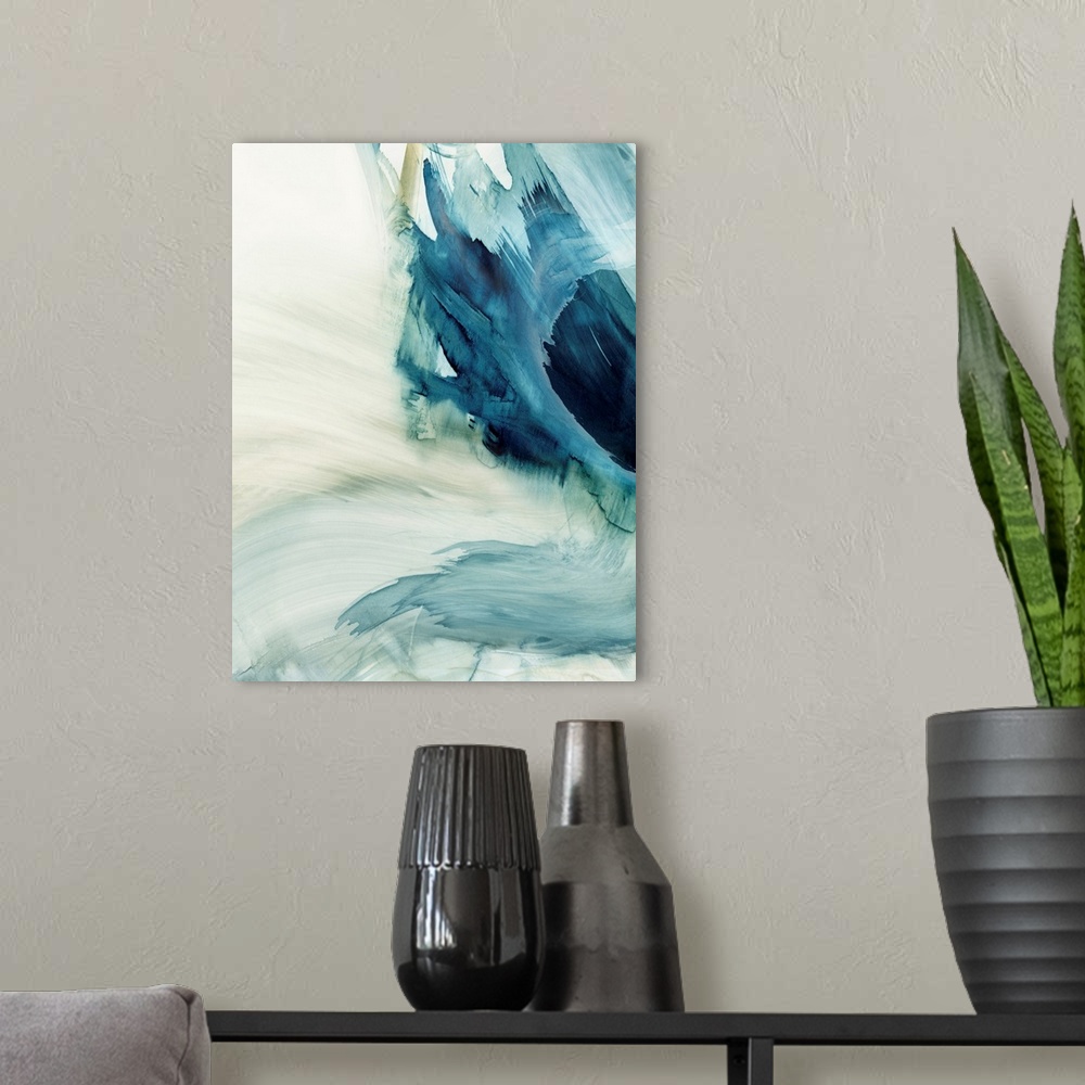 A modern room featuring Blue Implosion I