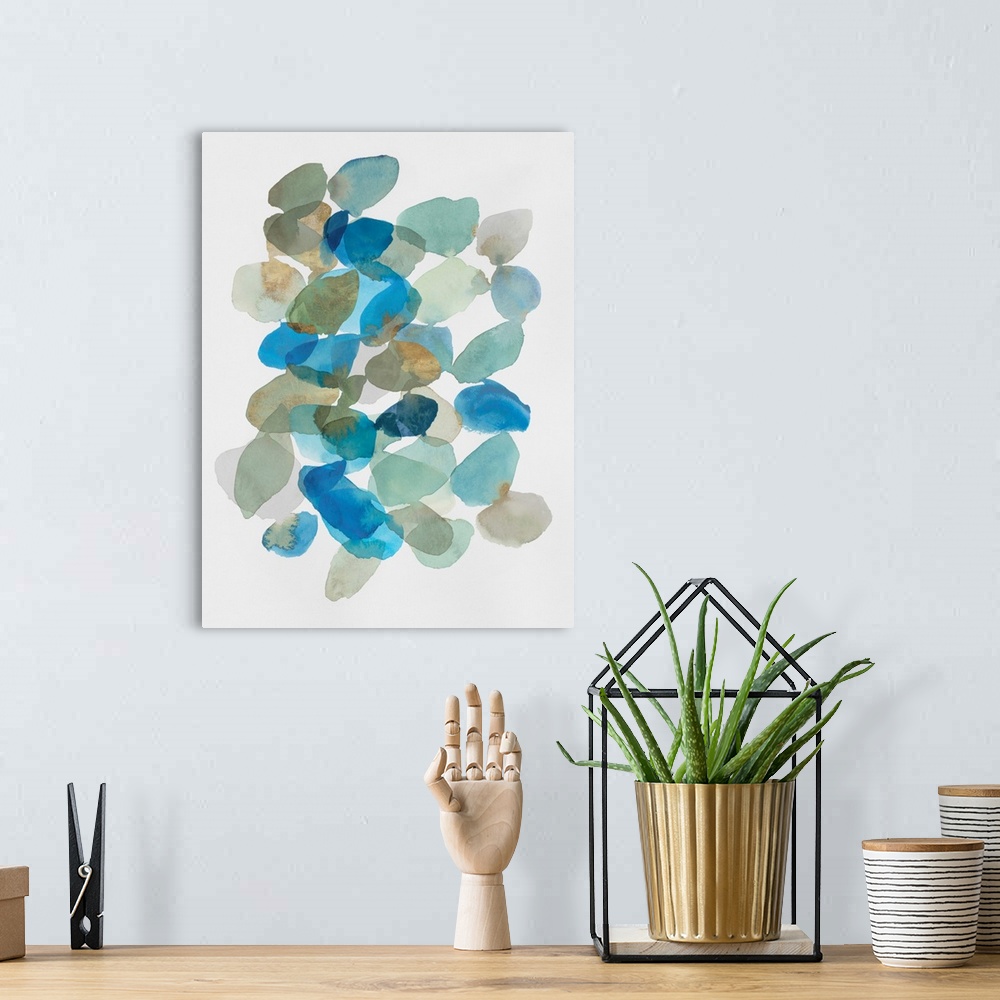 A bohemian room featuring Blue Inky Pebbles I