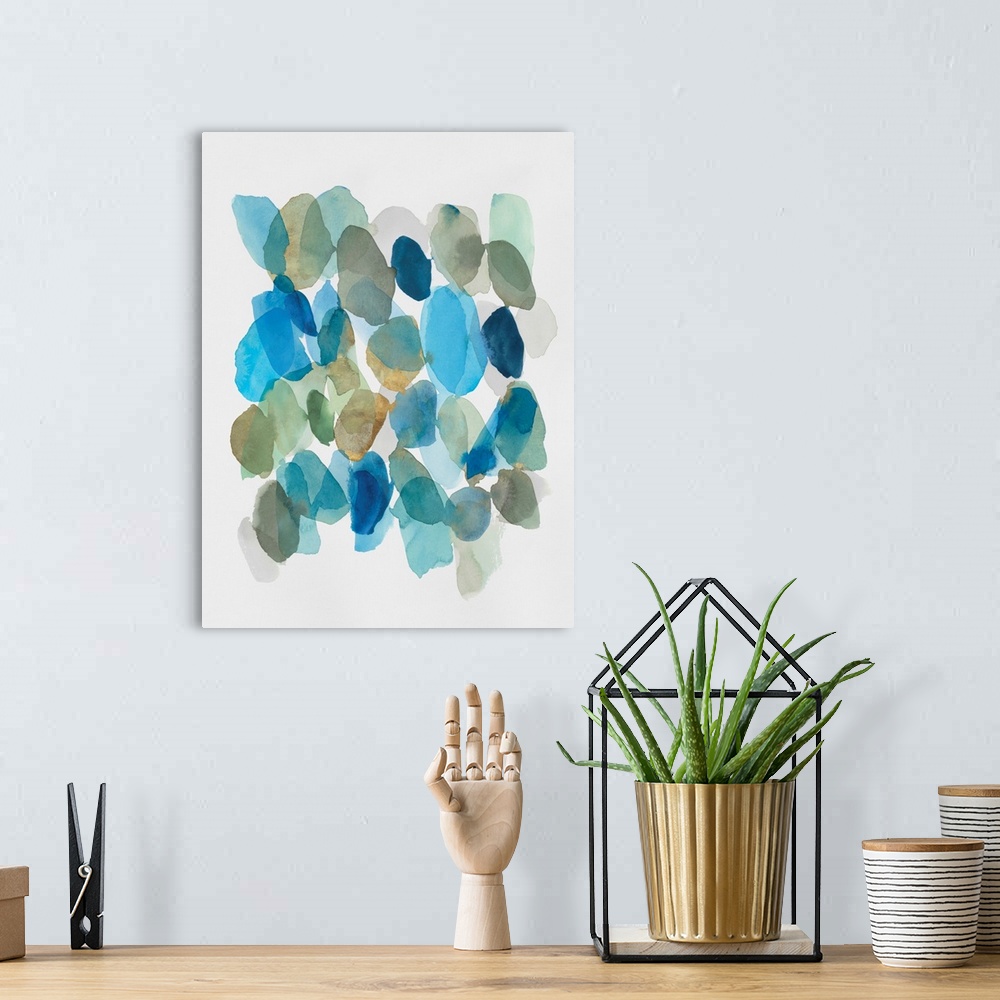 A bohemian room featuring Blue Inky Pebbles II