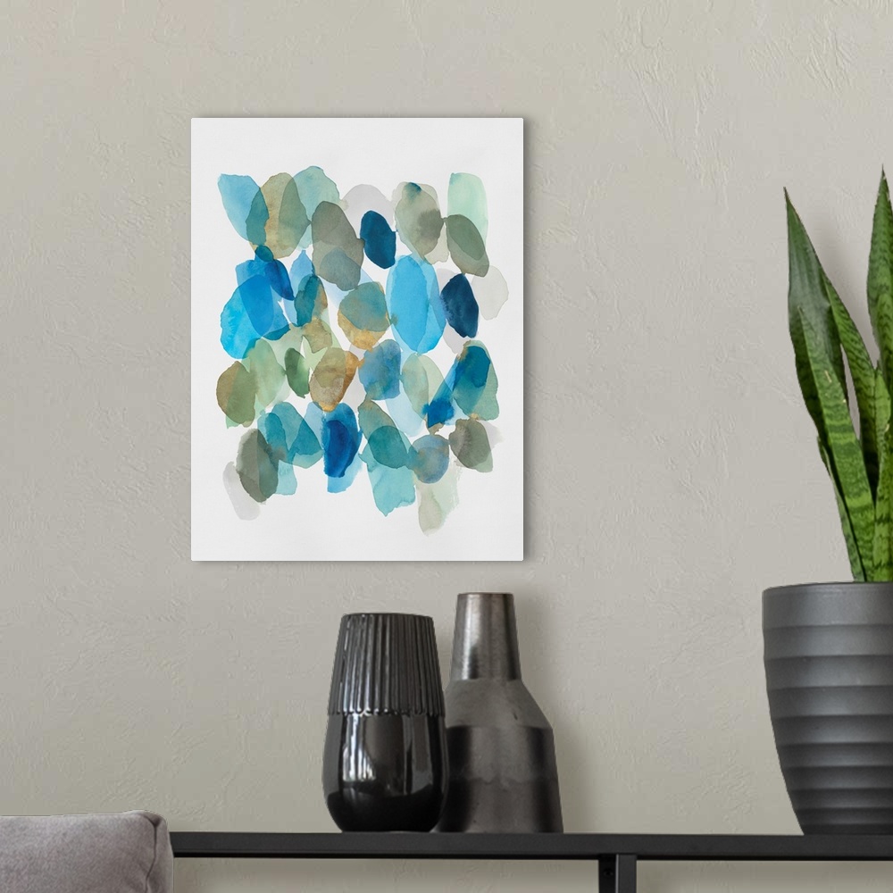 A modern room featuring Blue Inky Pebbles II