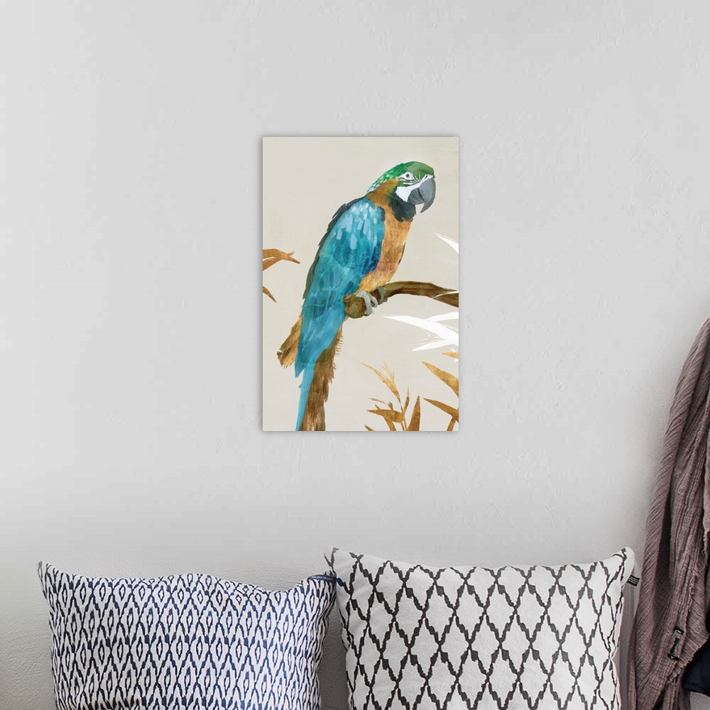 A bohemian room featuring Blue Parrot I