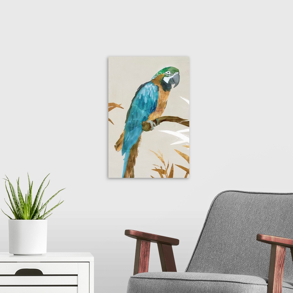 A modern room featuring Blue Parrot I