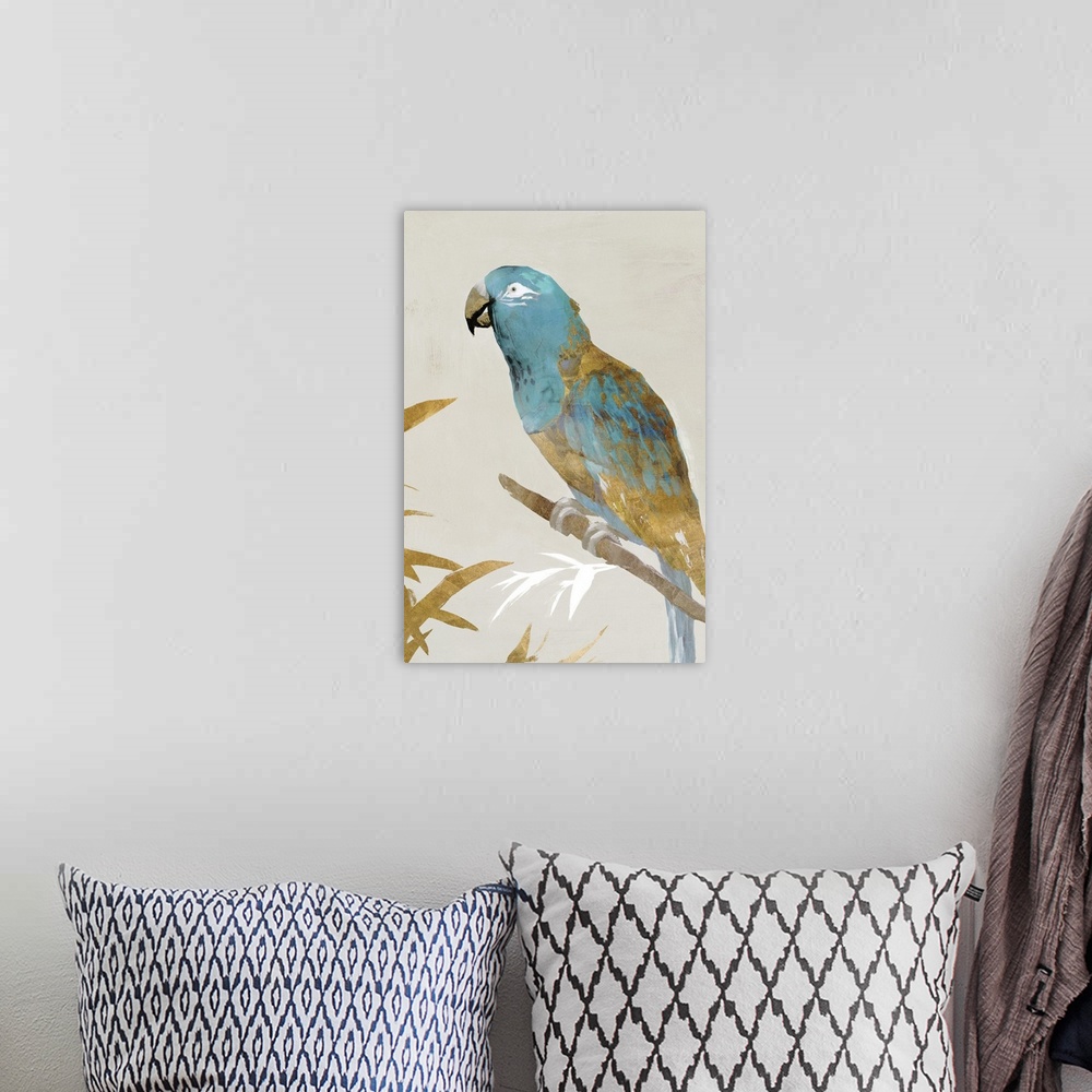 A bohemian room featuring Blue Parrot II