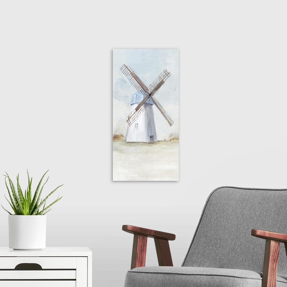 A modern room featuring Blue Windmill I