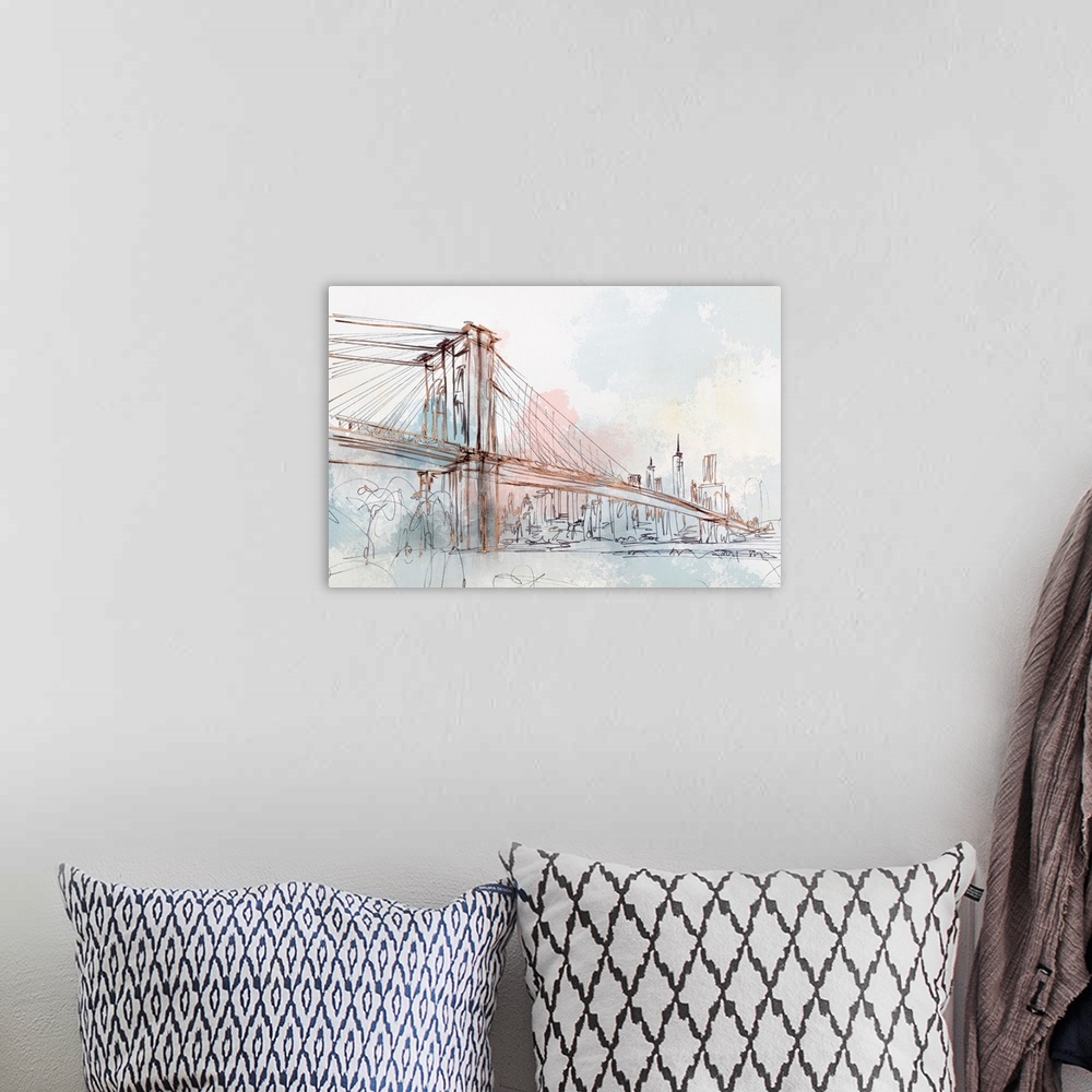 A bohemian room featuring Blushing Brooklyn Bridge