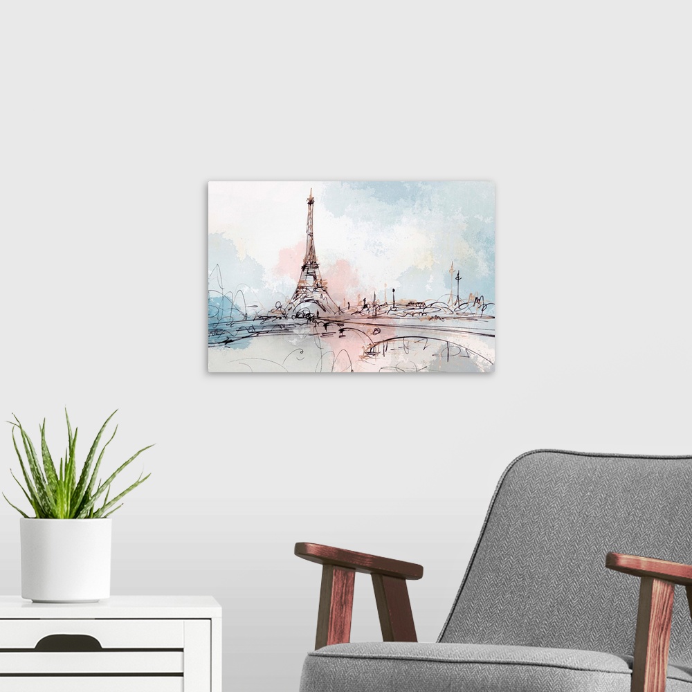 A modern room featuring Blushing Paris