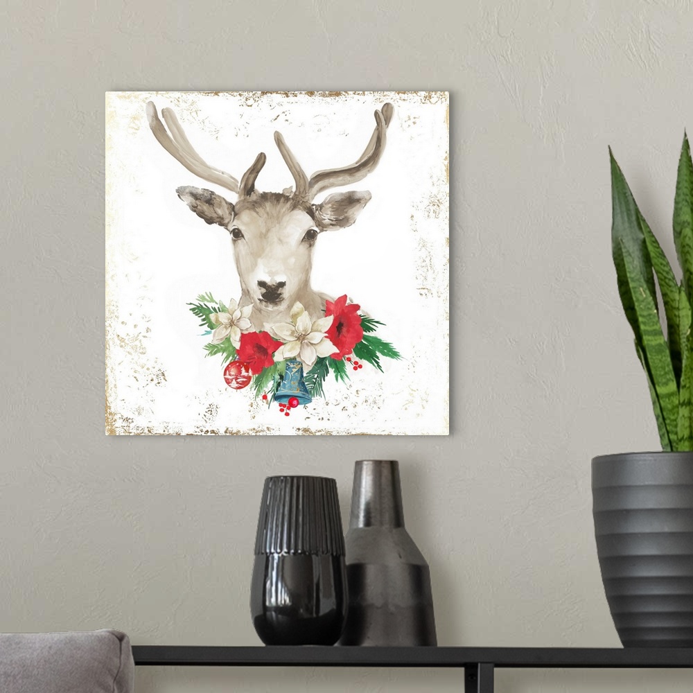 A modern room featuring Christmas Deer