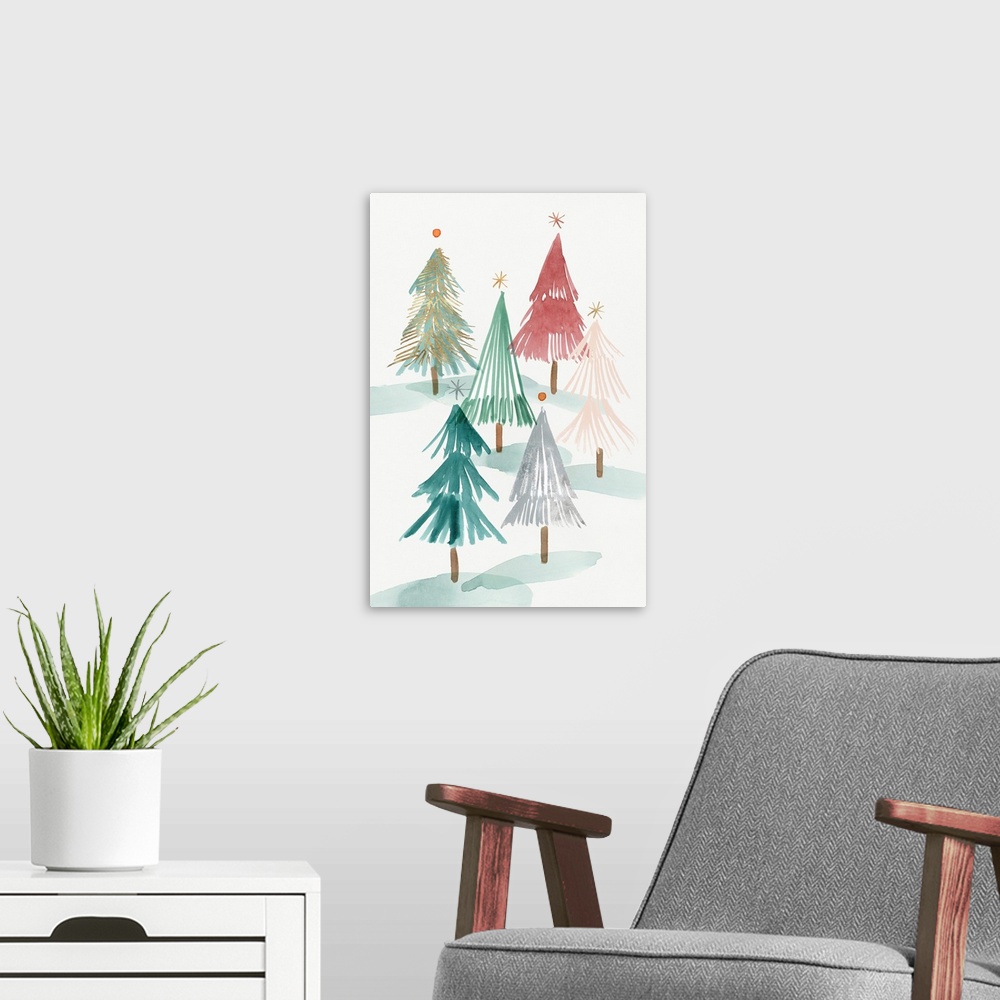 A modern room featuring Christmas Trees II