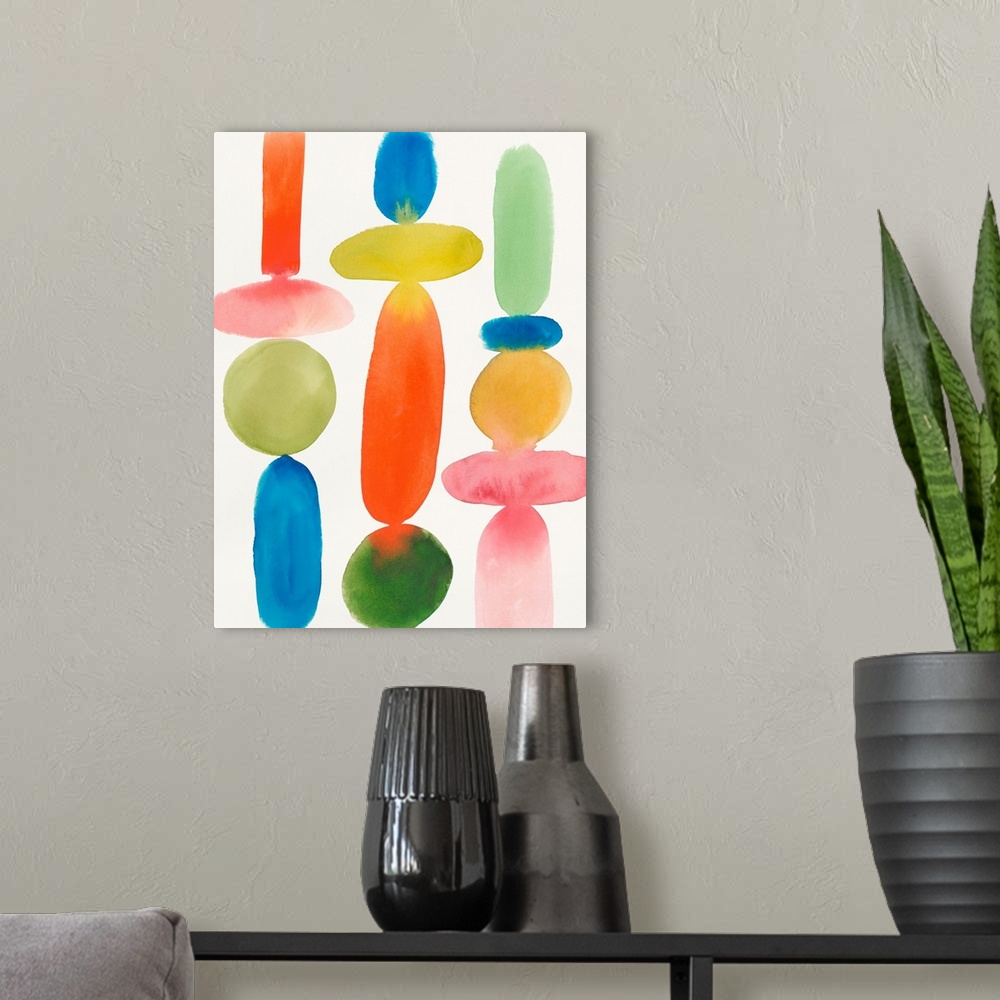 A modern room featuring Colourful Shapes I