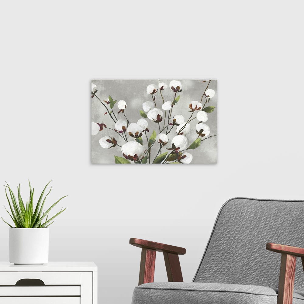 A modern room featuring Cotton Ball Flowers I
