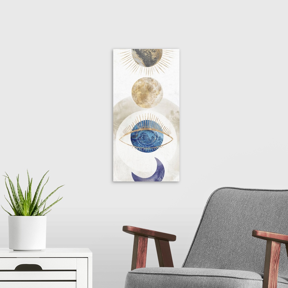A modern room featuring Crescent Moon I