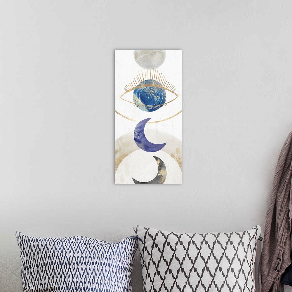 A bohemian room featuring Crescent Moon II