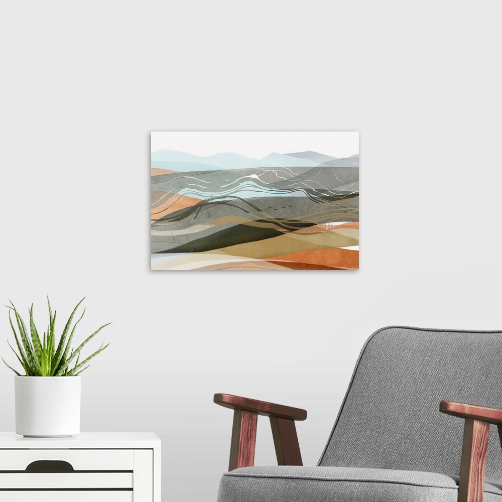A modern room featuring Desert Dunes II