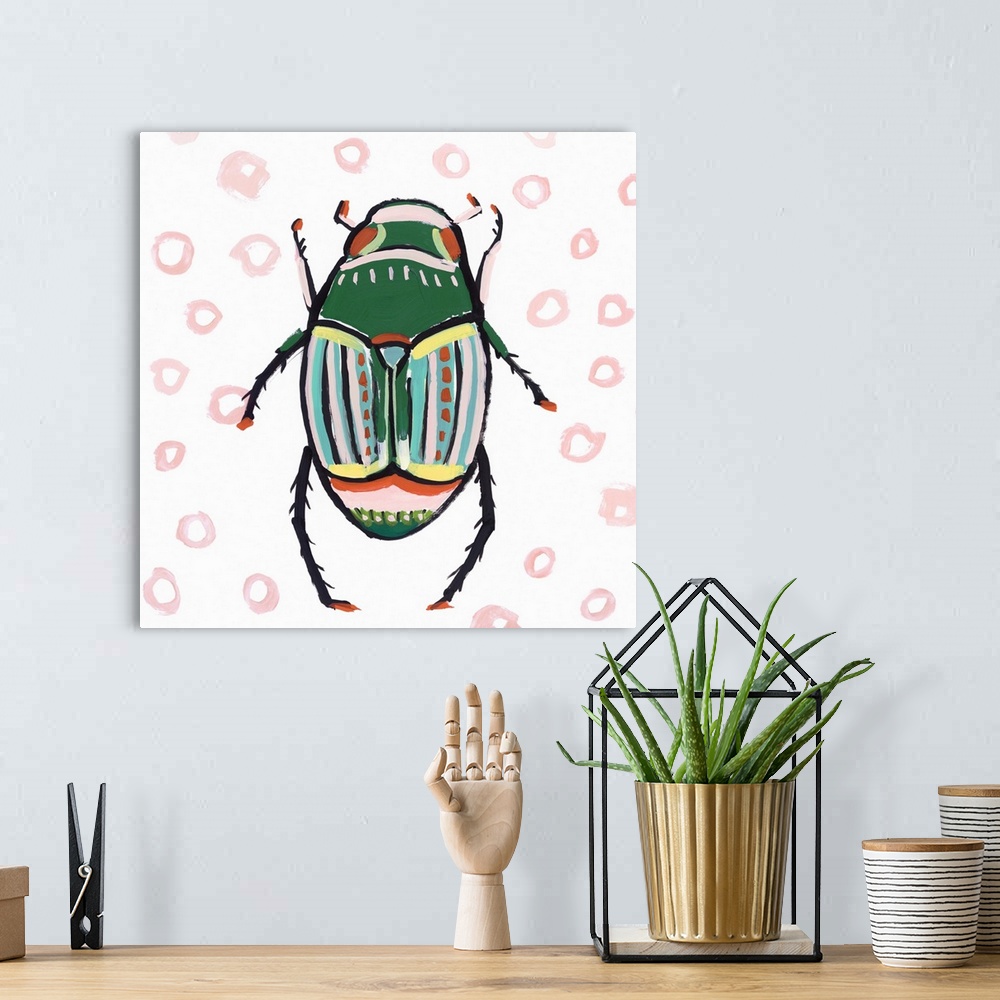 A bohemian room featuring Emerald Beetle