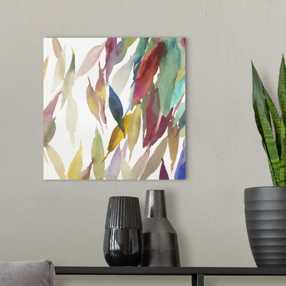 A modern room featuring Fallen Colorful Leaves II