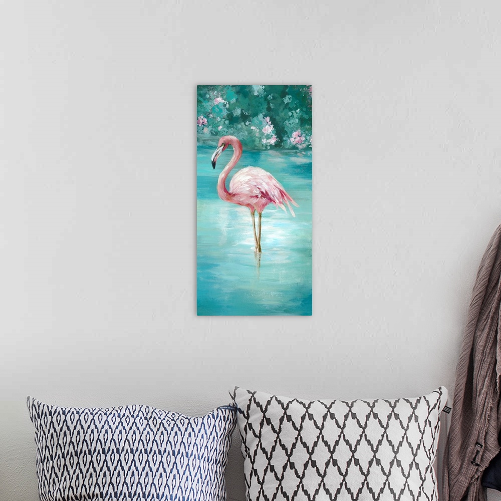 A bohemian room featuring Flamingo Romance I