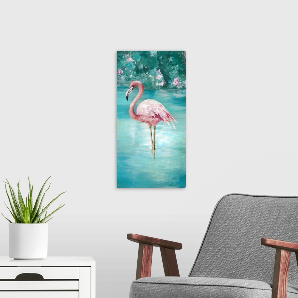 A modern room featuring Flamingo Romance I