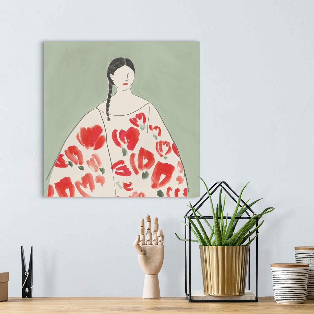 A bohemian room featuring Floral Woman II
