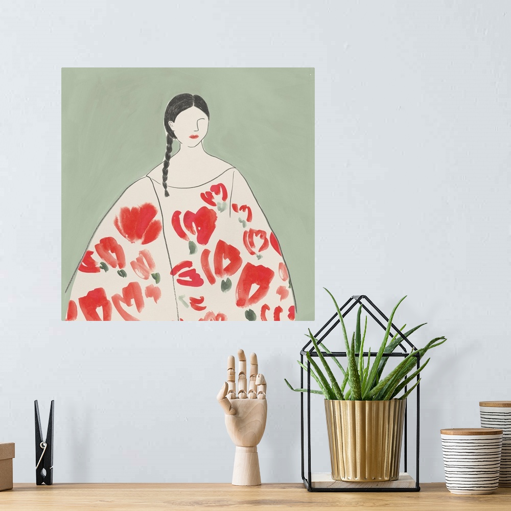 A bohemian room featuring Floral Woman II