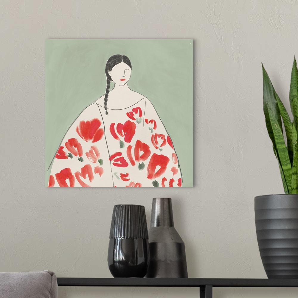 A modern room featuring Floral Woman II
