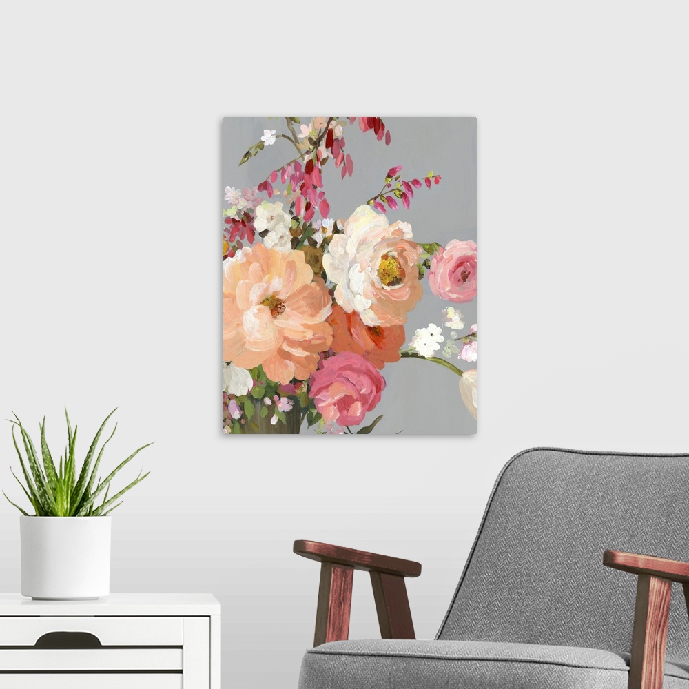 A modern room featuring Flower Story I